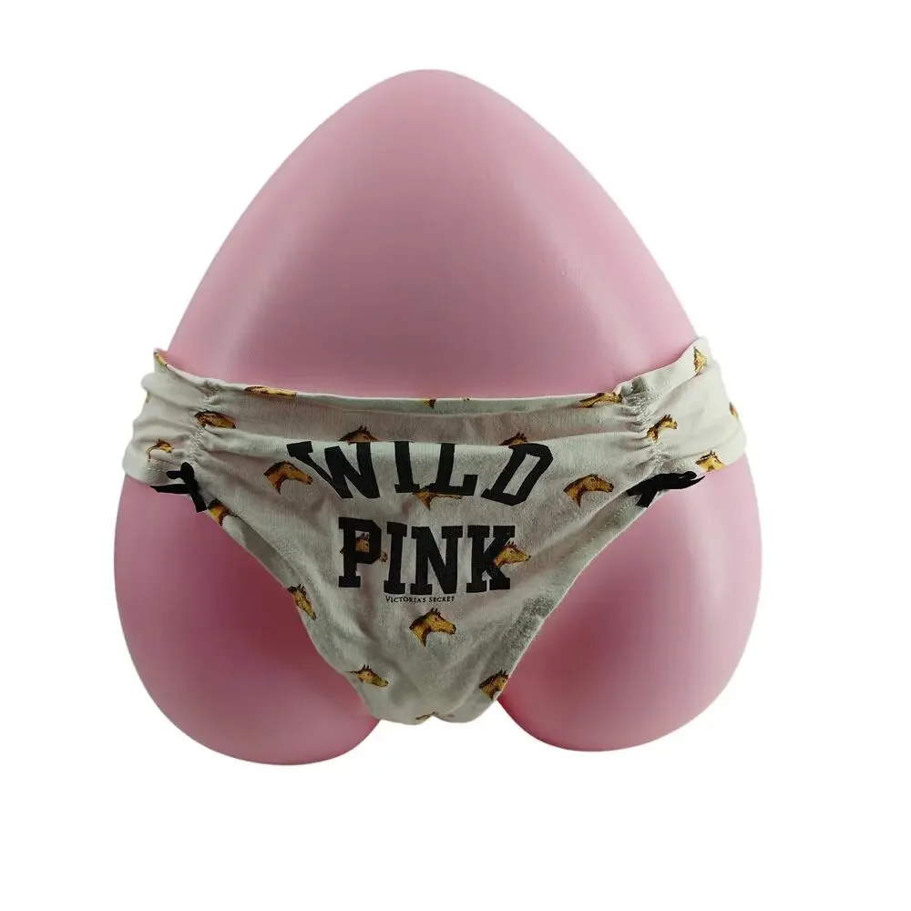 Victoria Secret PINK Wild Pink Horse Cotton Low Rise Thong Womens Large